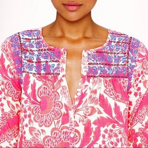 J Crew Pink Floral Embroidered Tunic 4